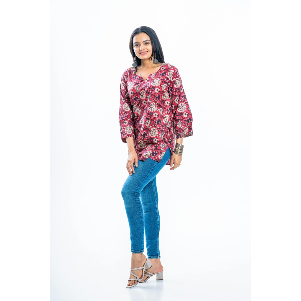 Midnight Rose Printed Tunic